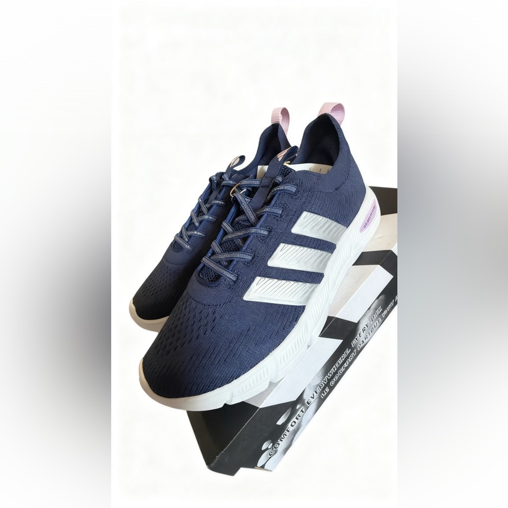 Adidas Cloudfoam Flex Lounge Navy White Sneakers Women’s Size 7.5 New in Box